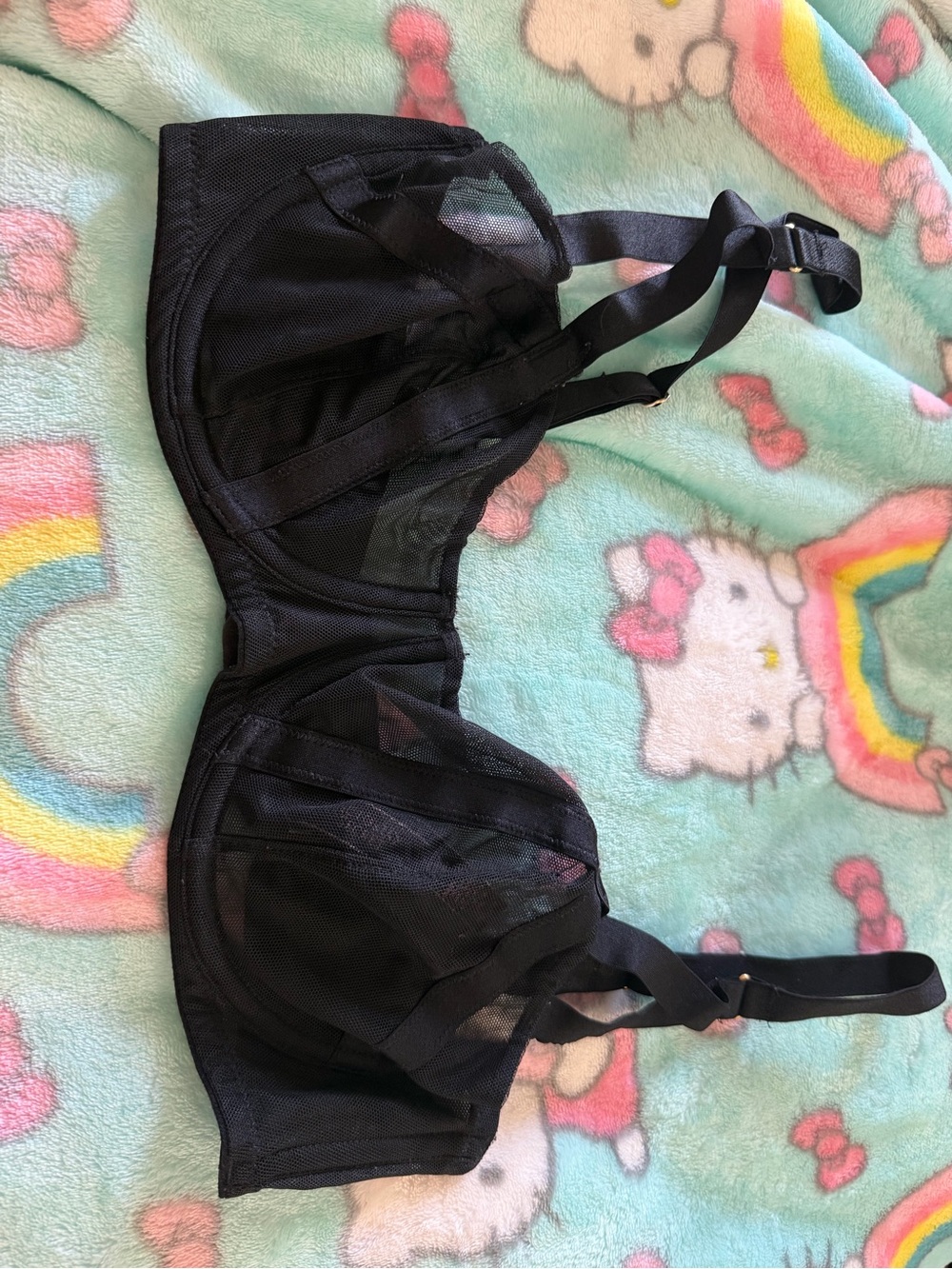 Victorias Secret Black Sheer Unlined Bra
